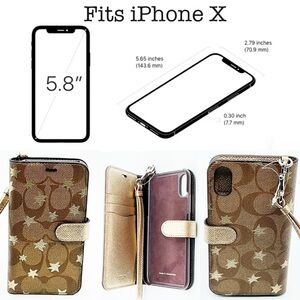 BRAND NEW WITHOUT TAG AUTHENTIC COACH STARRY IPHONE X PHONE HOLDER WRISTLET TV2